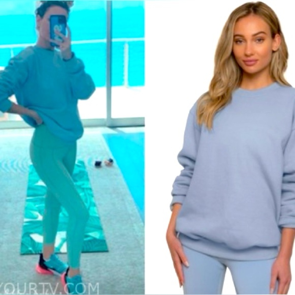 Morgan Stewart Sport XS oversized blue sweatshirt cotton
